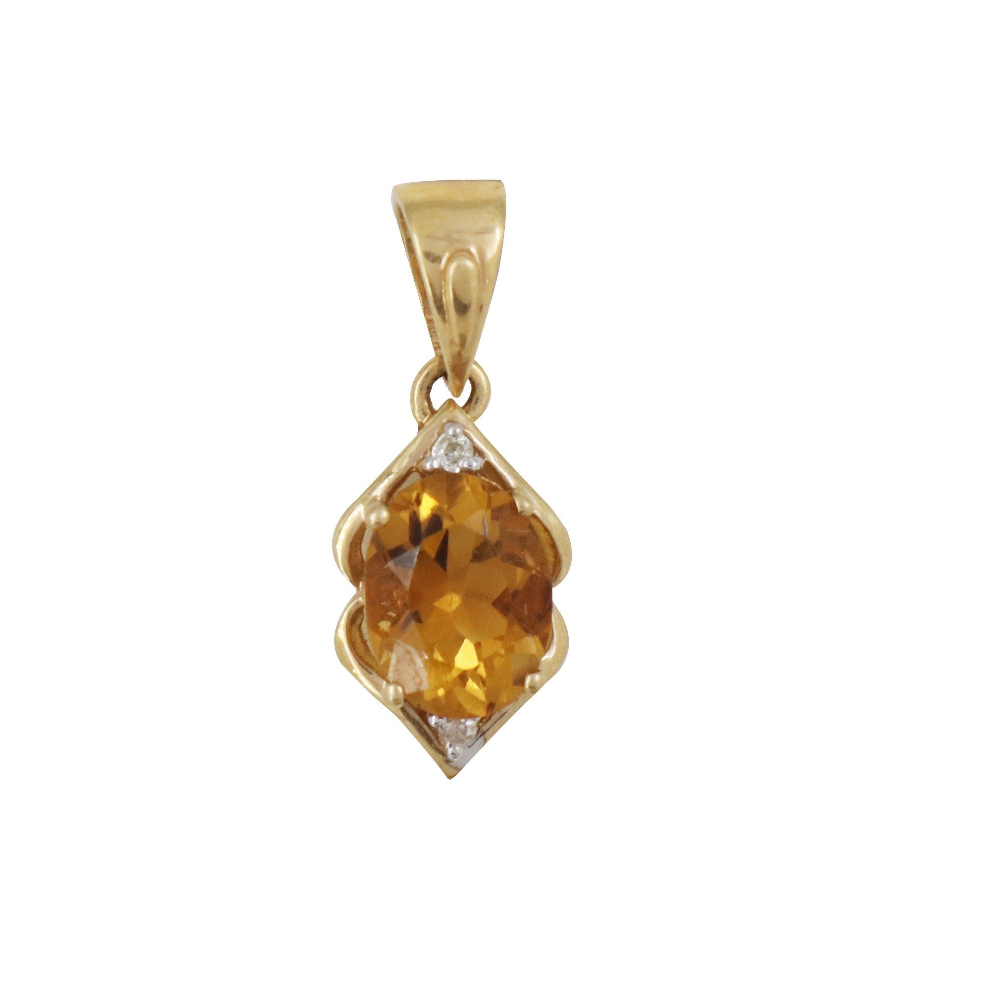 Citrine Necklace 14K Gold