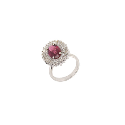 Rubellite Ring Silver