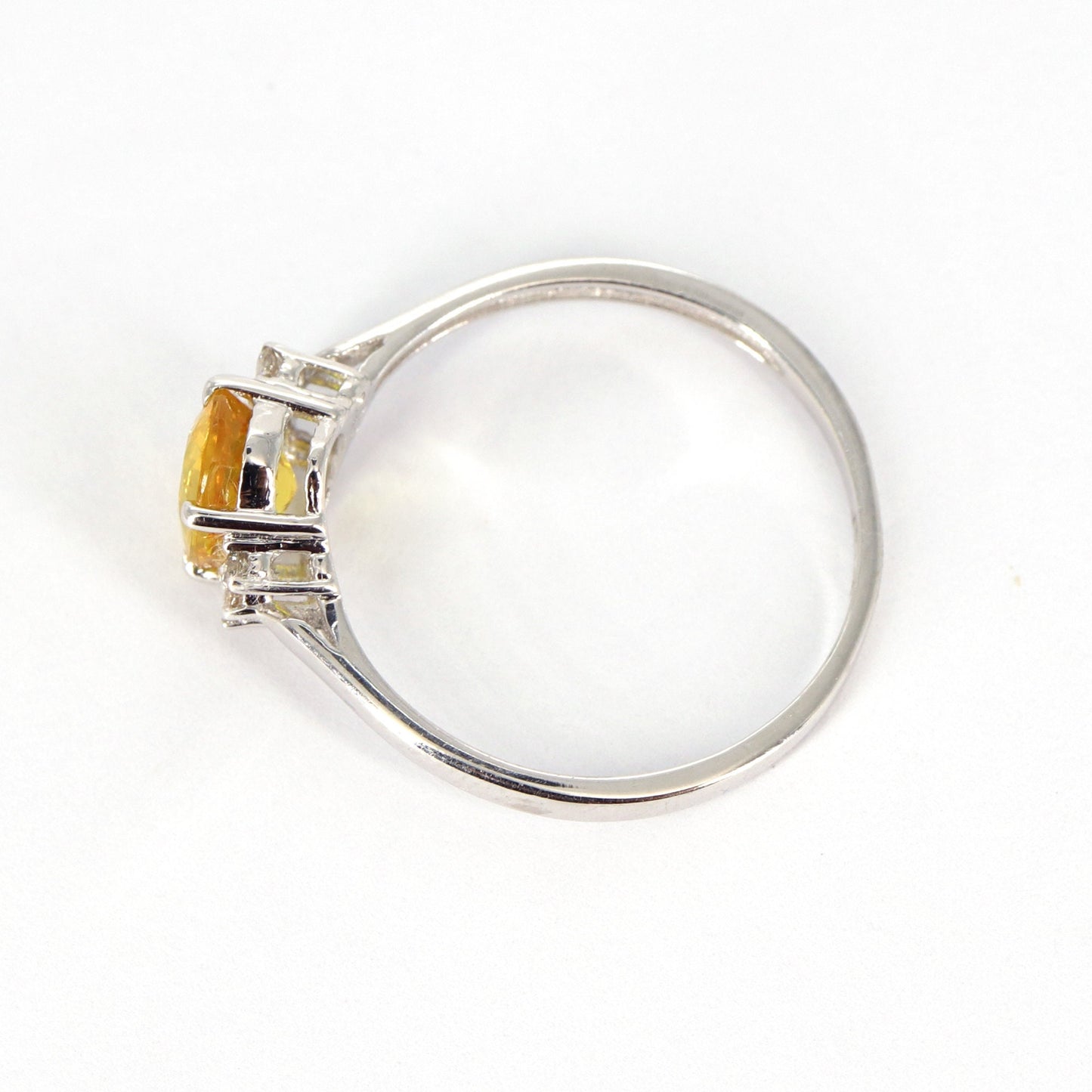White 1.34 Yellow Sapphire 0.07 White Ring 14K Gold