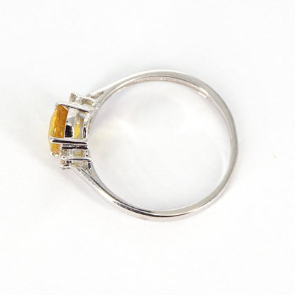 White 1.34 Yellow Sapphire 0.07 White Ring 14K Gold