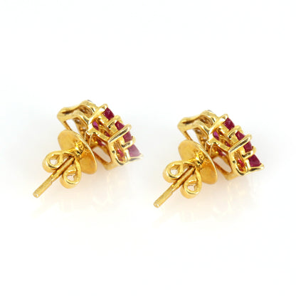Ruby Stud Earring 14K Gold