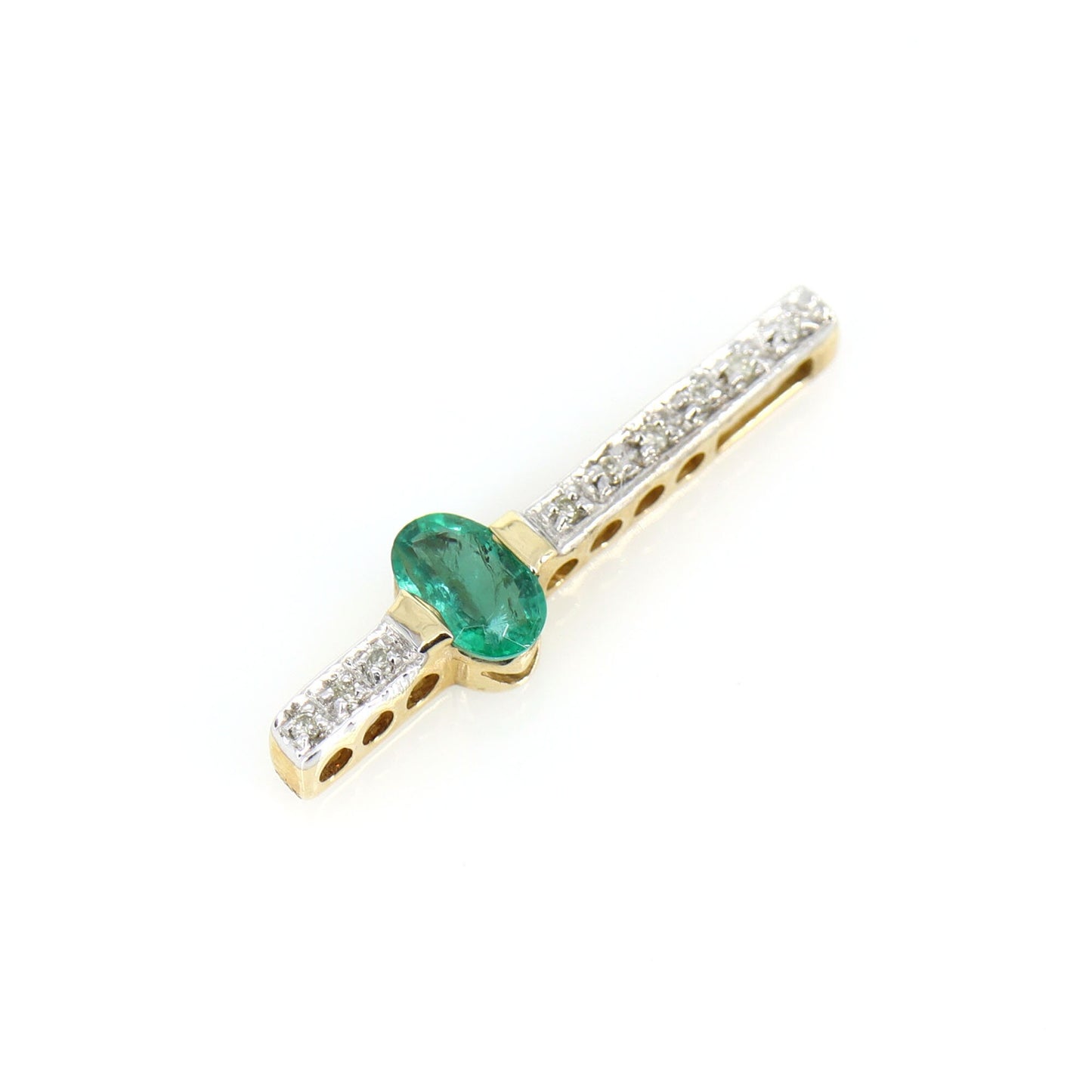 Straight Style Yellow Emerald Pendant 14K Gold