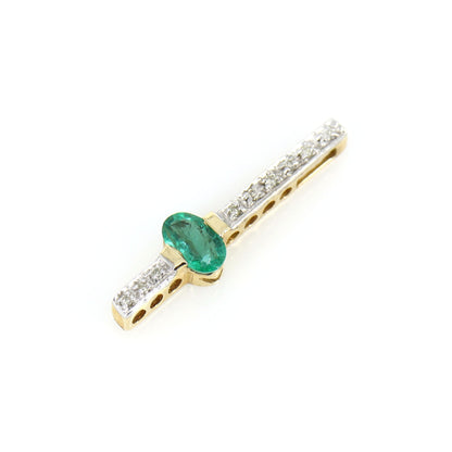Straight Style Yellow Emerald Pendant 14K Gold