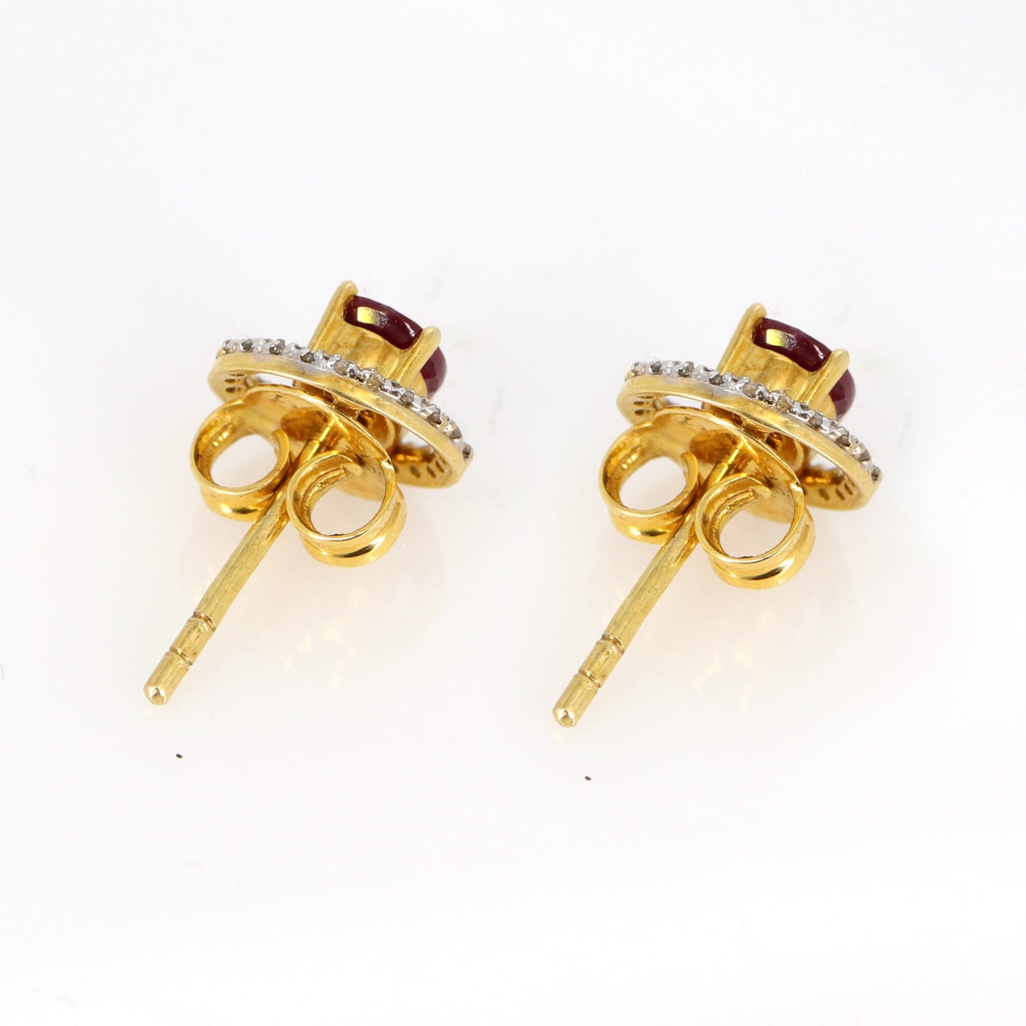 Ruby Halo Earring 18K Gold