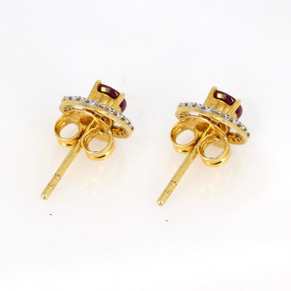Ruby Halo Earring 18K Gold