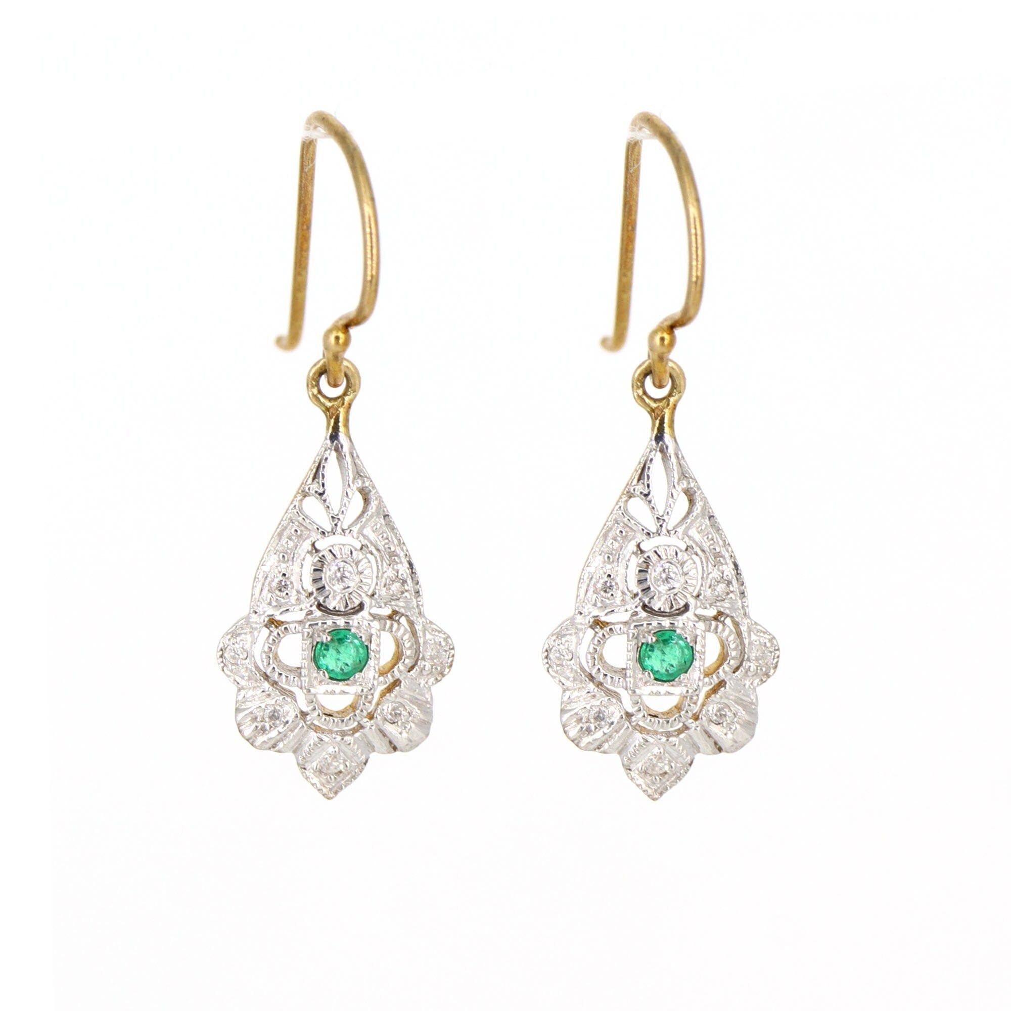 Emerald Dangling Earring Gold