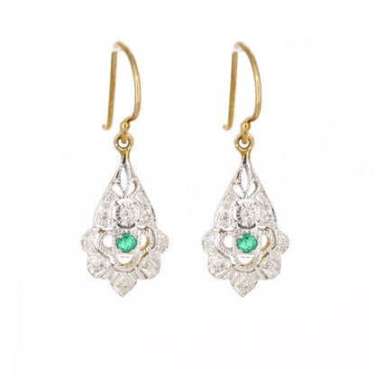 Emerald Dangling Earring Gold