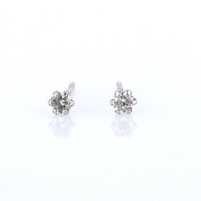 0.10/20 Studs White Studs Real Earring 18K Gold