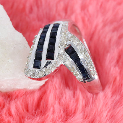 Statement Sapphire Ring Silver
