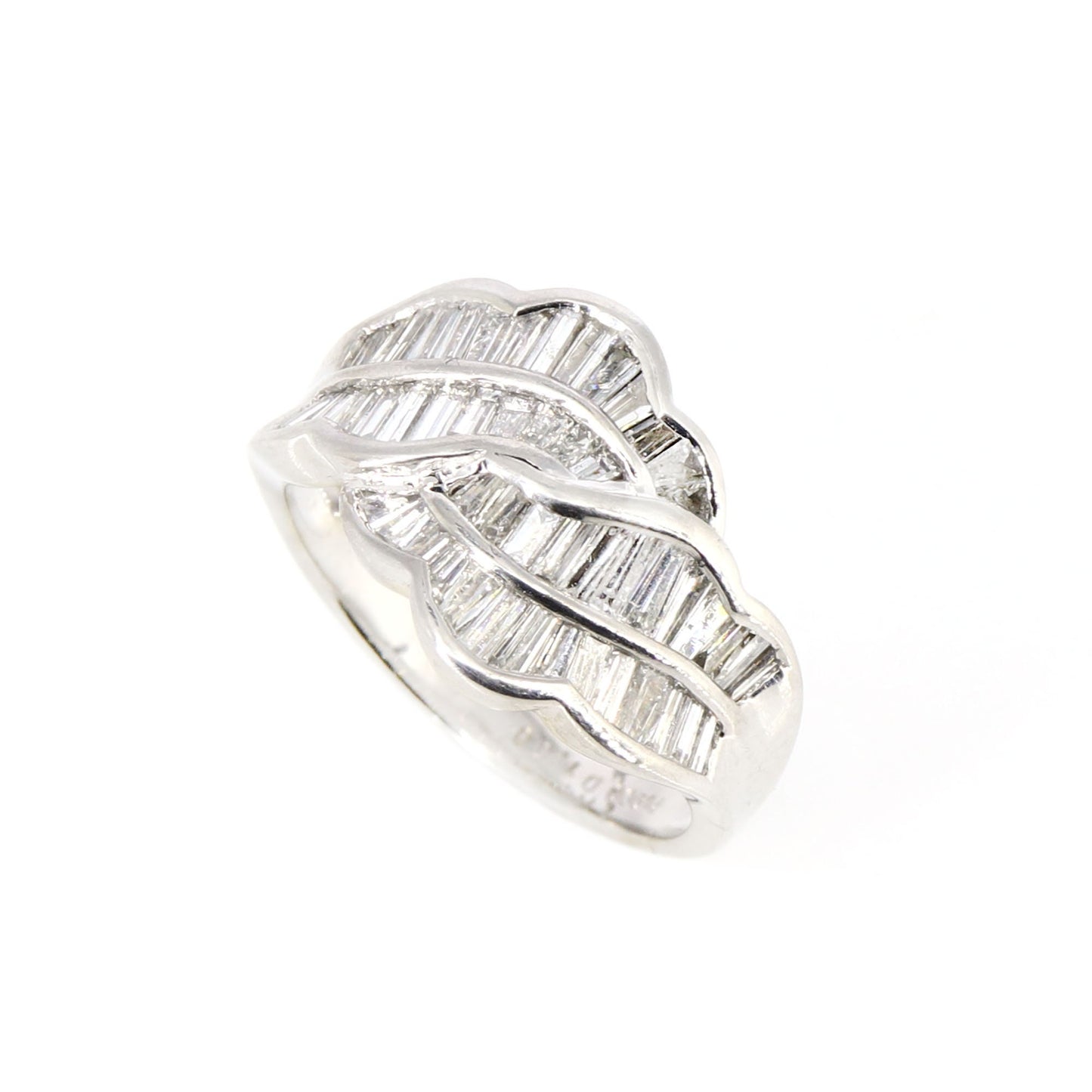 Platinum 900 Tapered Cut Ring