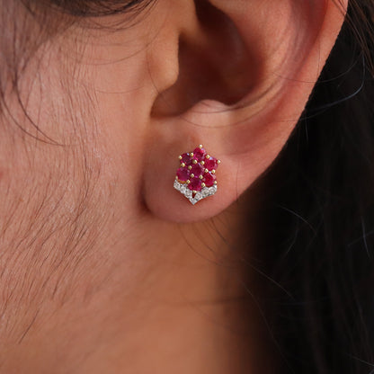Ruby Stud Earring 14K Gold
