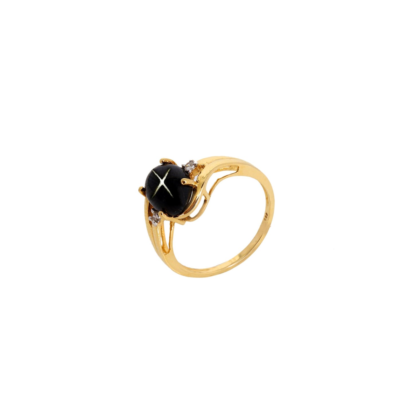 Black Star Ring 14K Gold