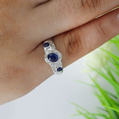 Blue Sapphire Ring Silver