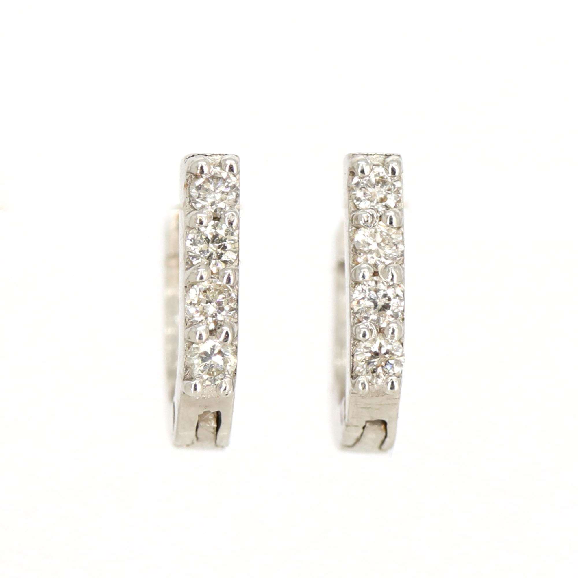 White Hoops Earring 18K Gold