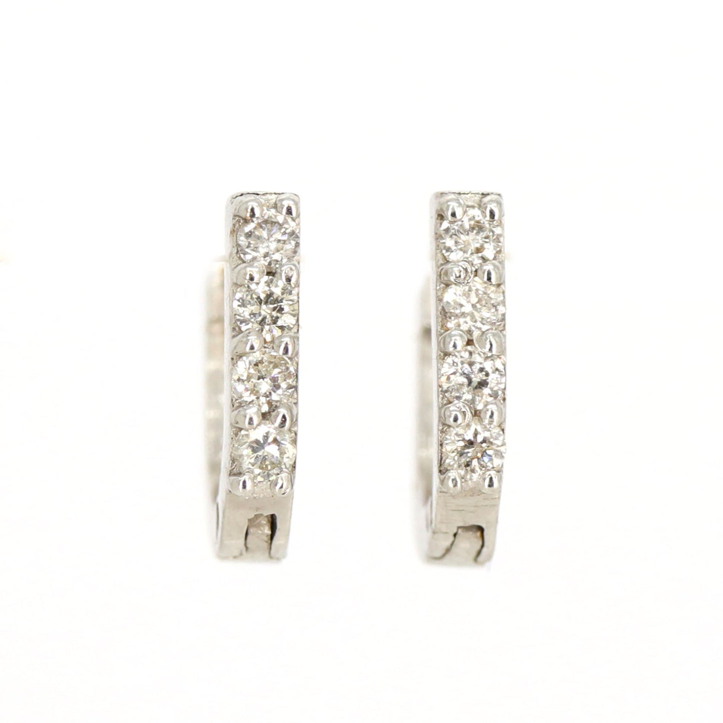 White Hoops Earring 18K Gold