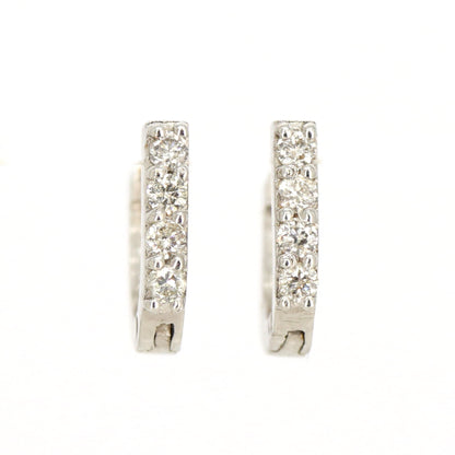 White Hoops Earring 18K Gold