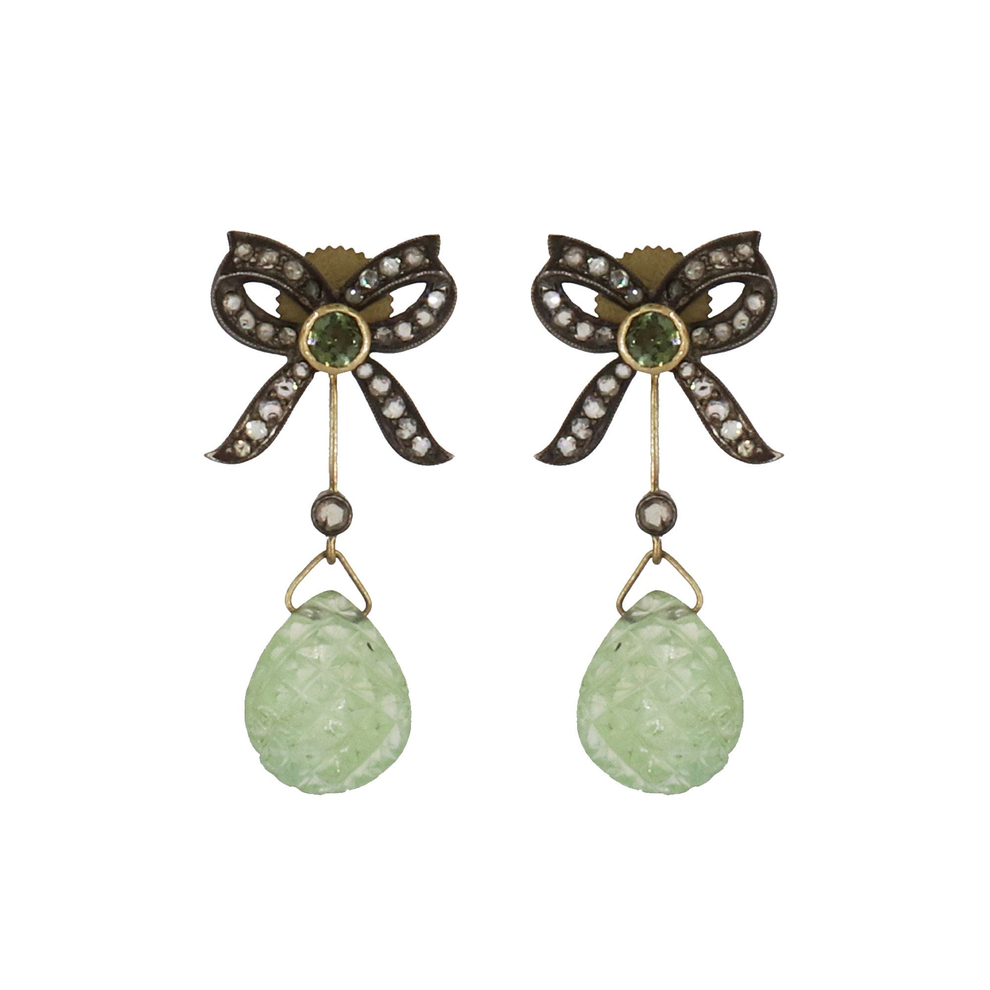 Aquamarine Green Tourmaline Earring