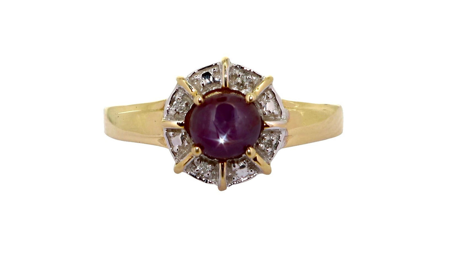 Yellow Star Ruby Ring 14K Gold