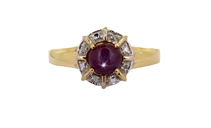 Yellow Star Ruby Ring 14K Gold