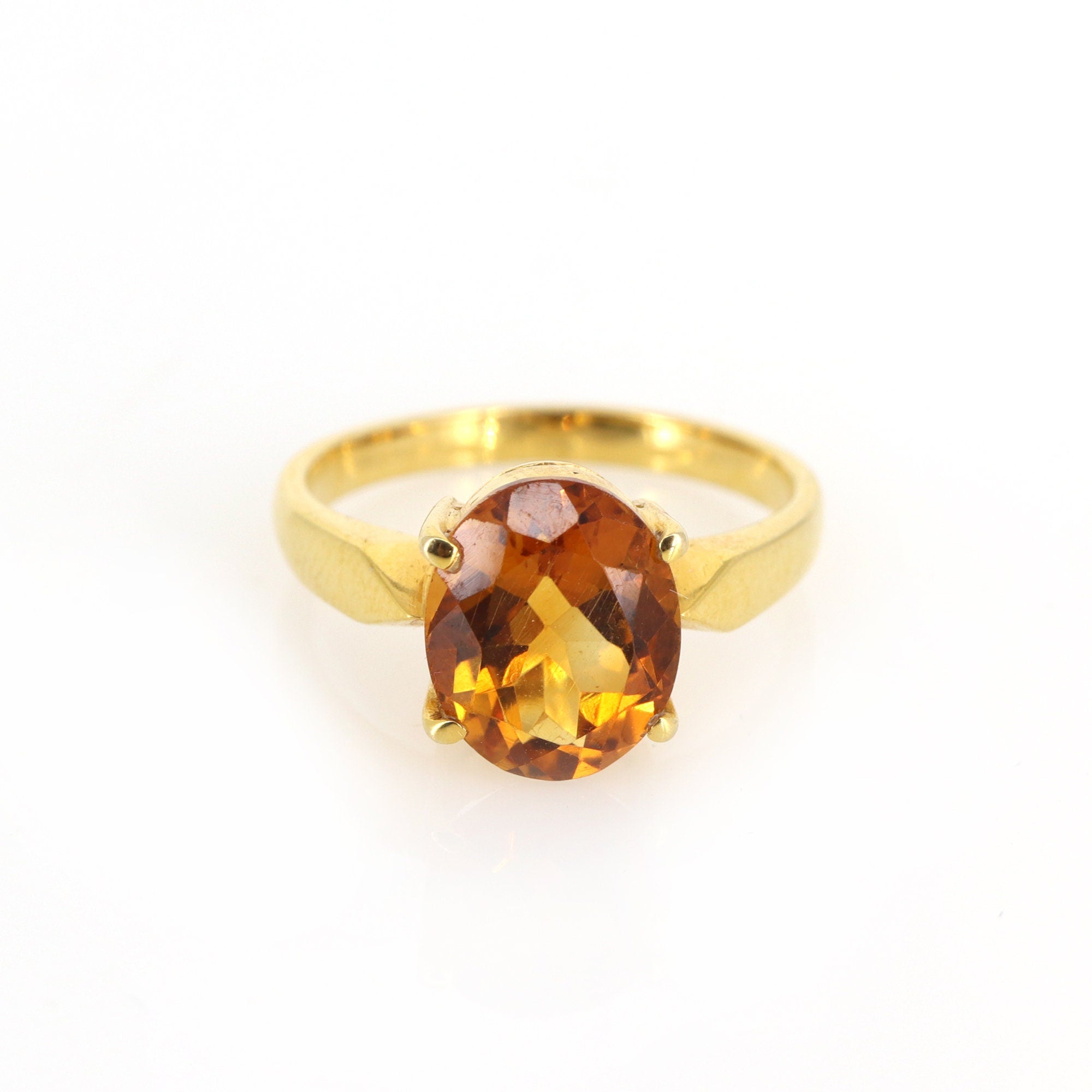 Yellow Citrine Ring 18K Gold