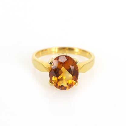 Yellow Citrine Ring 18K Gold