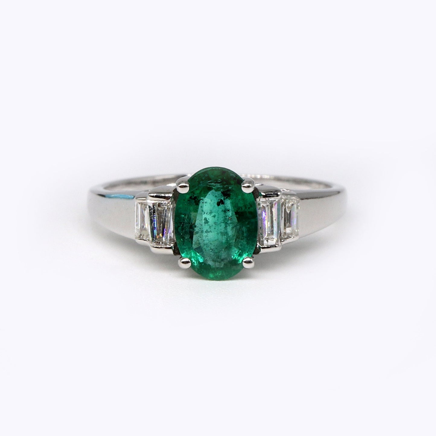 White Emerald Ring 18K Gold