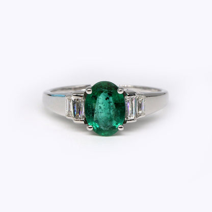 White Emerald Ring 18K Gold