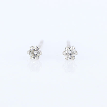 0.10/20 Studs White Studs Real Earring 18K Gold