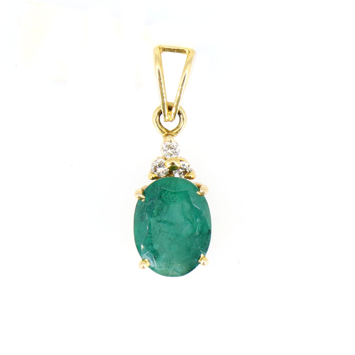 Green Emerald Pendant 18K Gold