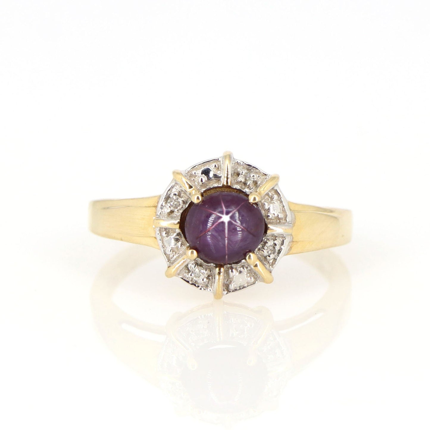 Yellow Star Ruby Ring 14K Gold