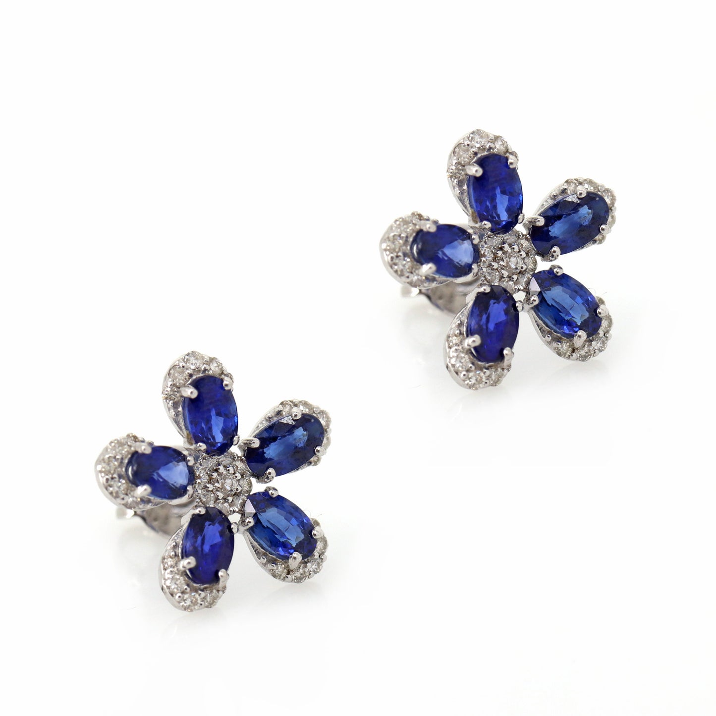Flower Style Gemstone Earring 18K Gold