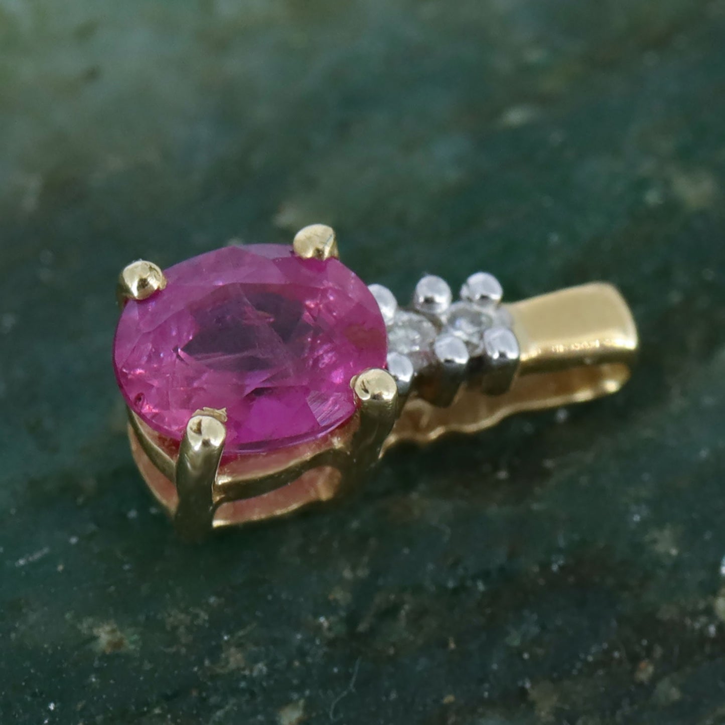 Genuine Ruby Necklace 14K Gold