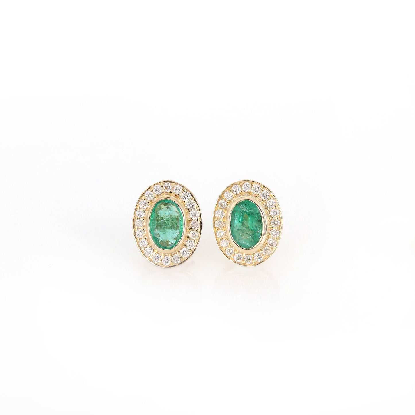 Emerald Stud Earring 14K Gold