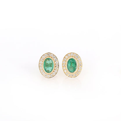 Emerald Stud Earring 14K Gold