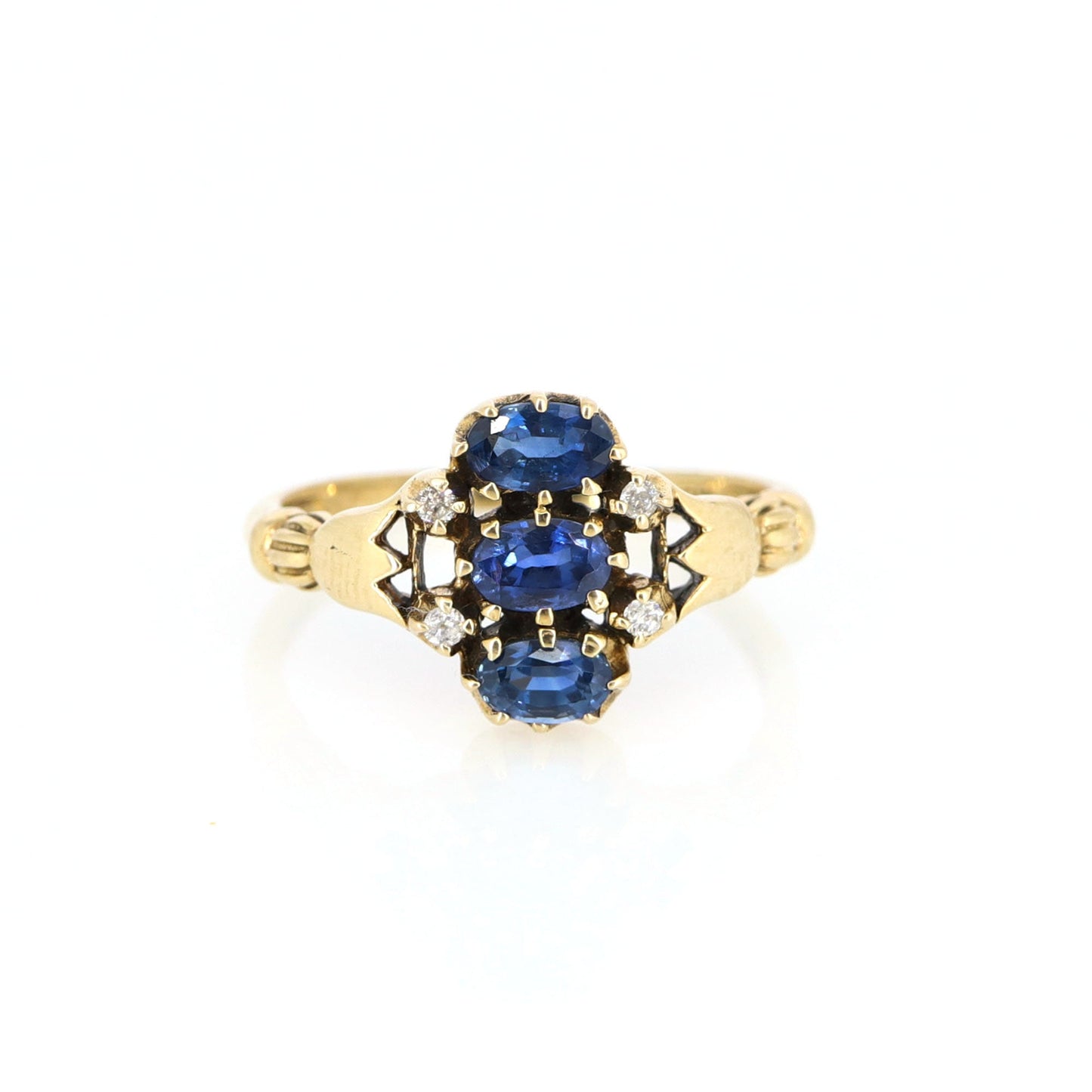 Lotus Design Shank Vintage Style 9Ct Ring Gold