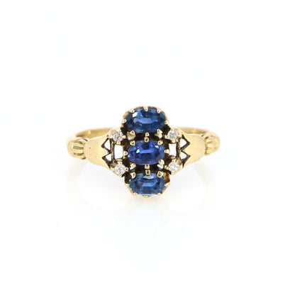 Lotus Design Shank Vintage Style 9Ct Ring Gold