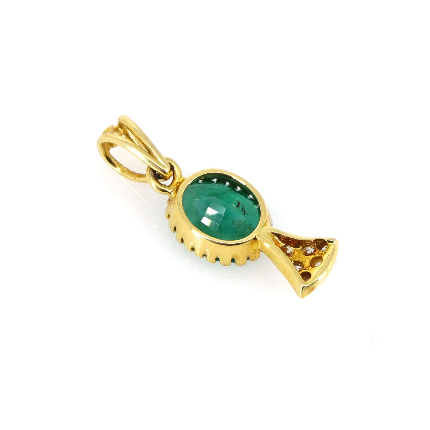 Yellow Emerald Stone Pendant 18K Gold