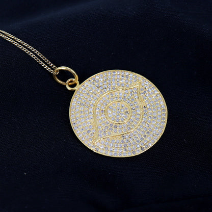 Real Evil Eye Pendant 14K Gold
