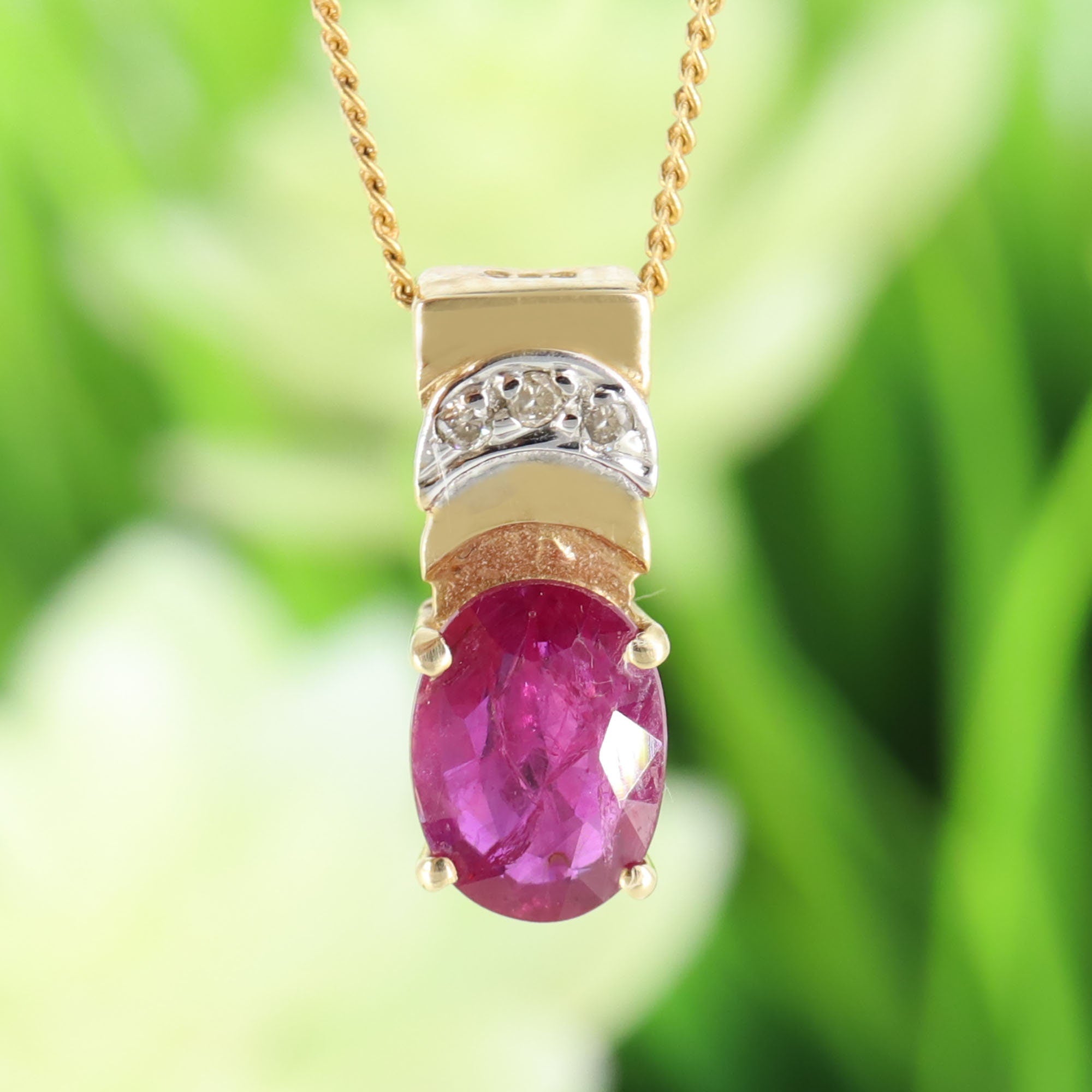 Ruby Pendant 14K Gold