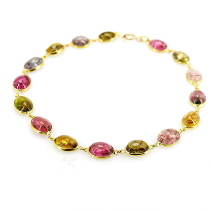 Yellow Beautiful Multi Tourmaline Bracelet 14K Gold