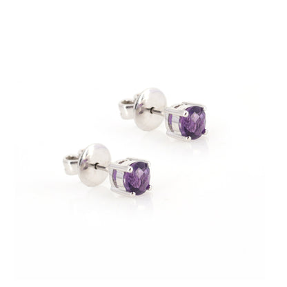 White Amethyst Studs Amethyst Earring 18K Gold