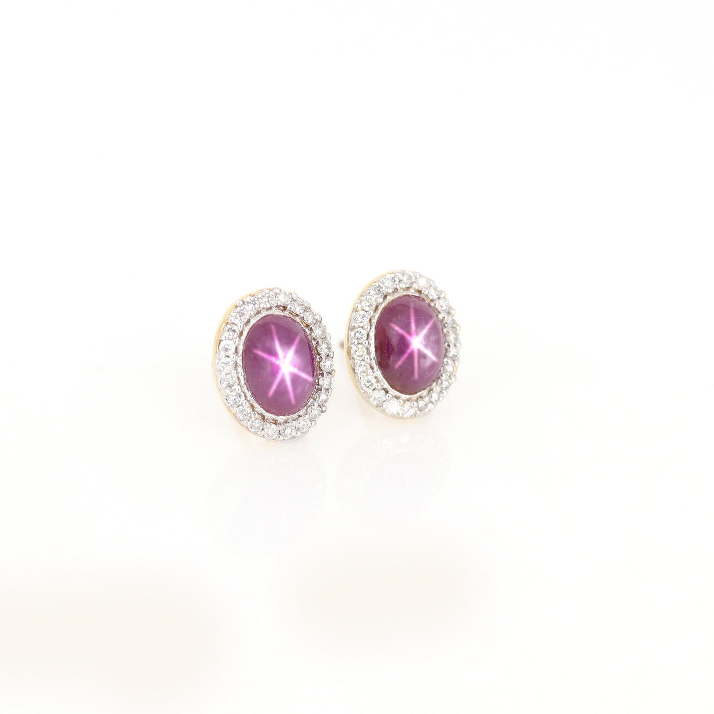Studs Star Ruby Yellow Earring 14K Gold