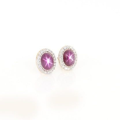 Studs Star Ruby Yellow Earring 14K Gold