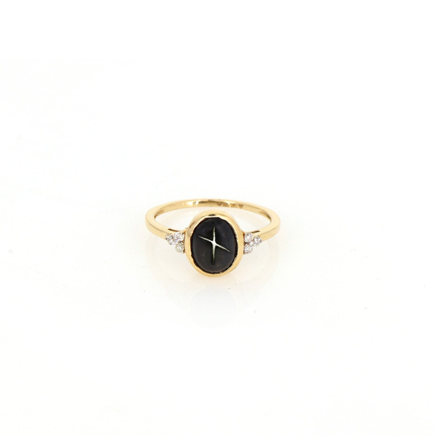 Black Star Ring 14K Gold
