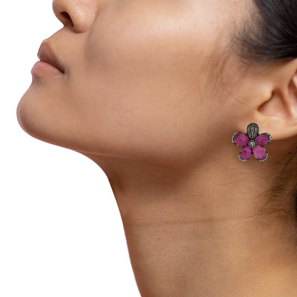 Red Ruby Earring