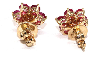 Ruby White Stud Earring 14K Gold