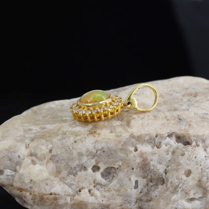 Opal Gemstone Pendant 14K Gold