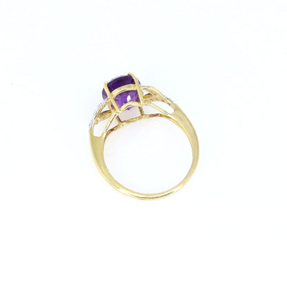 Amethyst Engagement Ring 14K Gold