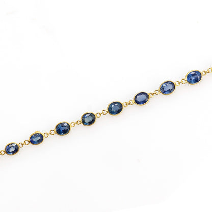 Yellow Blue Sapphire Bracelet 14K Gold