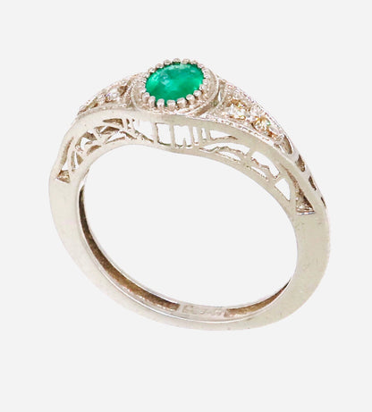 925 Sterling White Rhodium Beautiful Ring Gold
